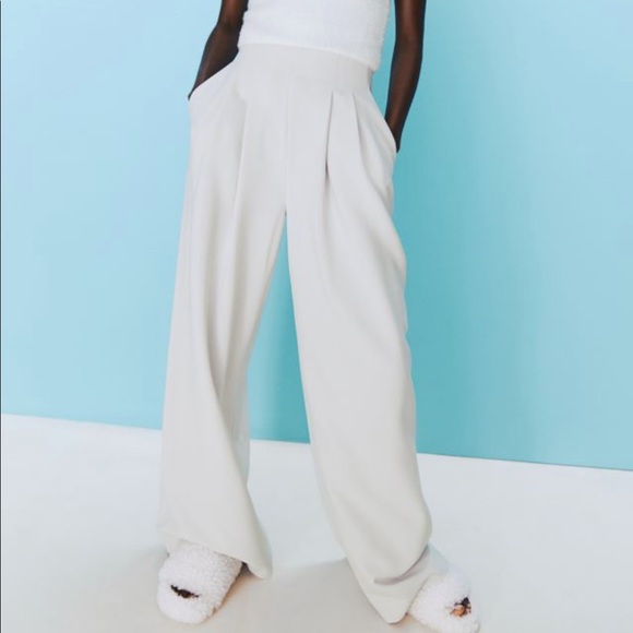 H&M Wide Leg High Waist Trouser Pant - Picture 1 of 9